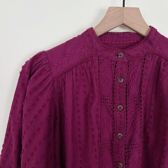 Anthropologie Tavi Embroidered Blouse Boho Bohemian Peasant Cottagecore Prairie - Picture 6 of 14